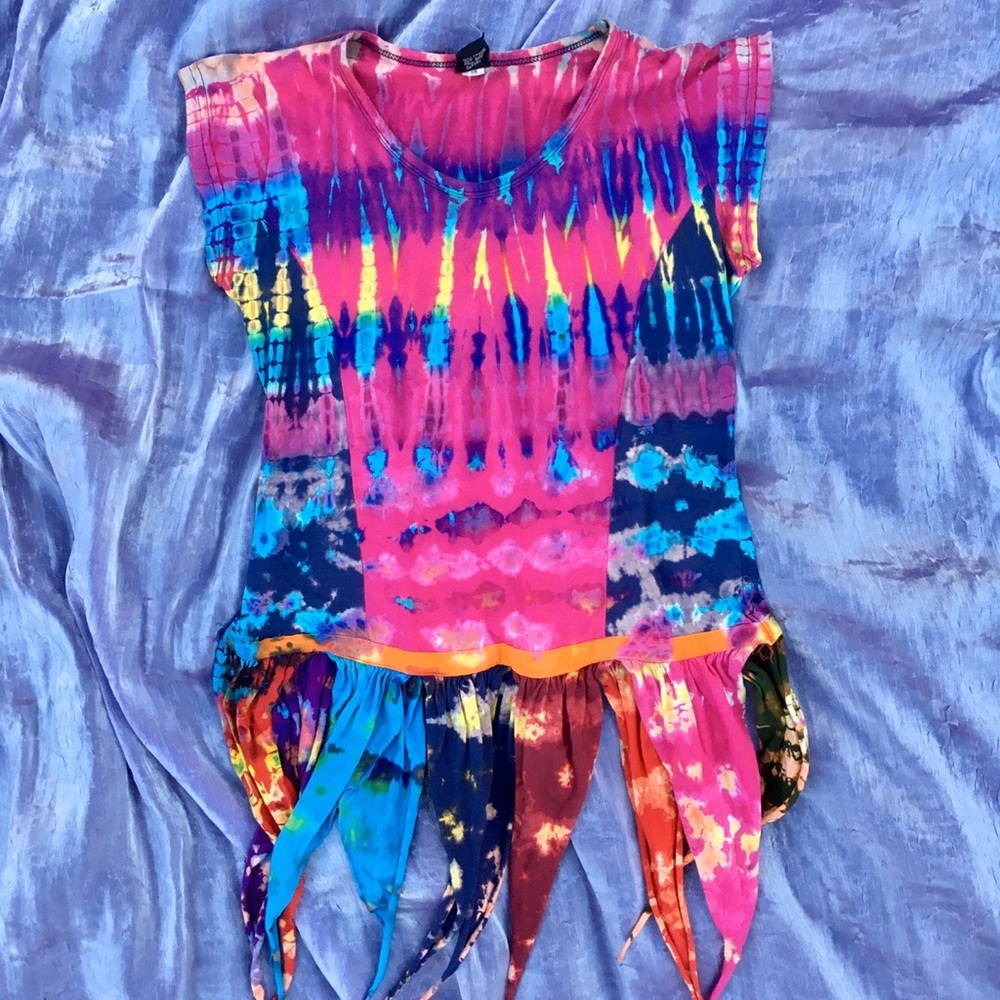 Hippie boho festival pixie tie dyed shirt